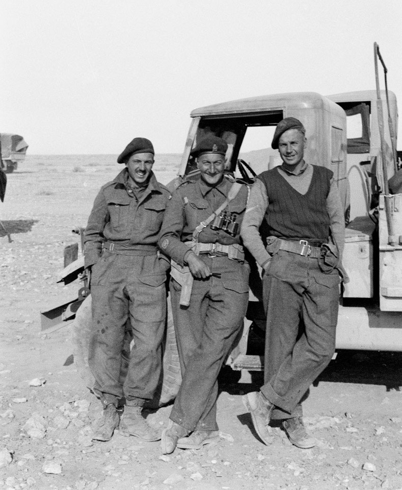 'Don Brenchley. Jimmy Sale, Reg Newland after their escape', 3rd County of London Yeomanry (Sharpshooters), North Africa, 1941