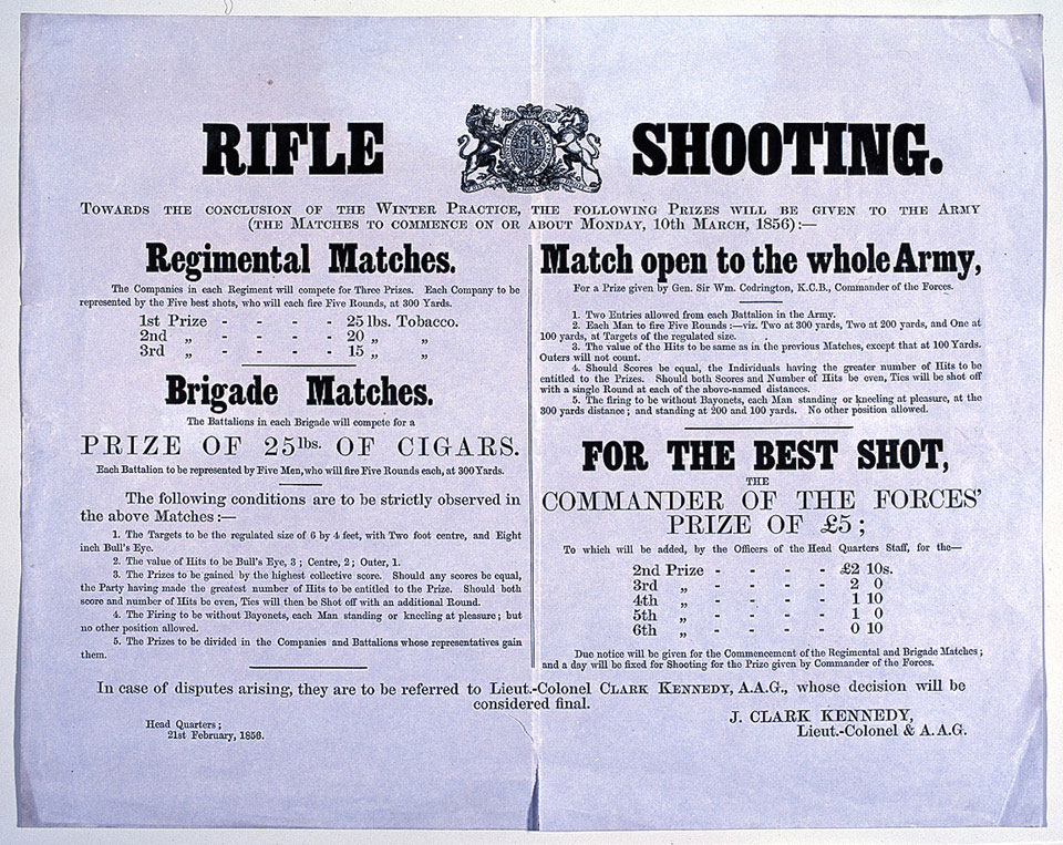 Poster announcing a rifle shooting competition, 1856