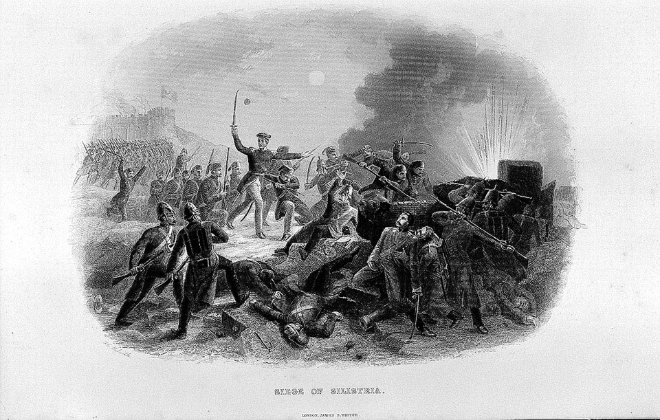 Siege of Silistria. Turkish Troops storming Russian Guns, 1854