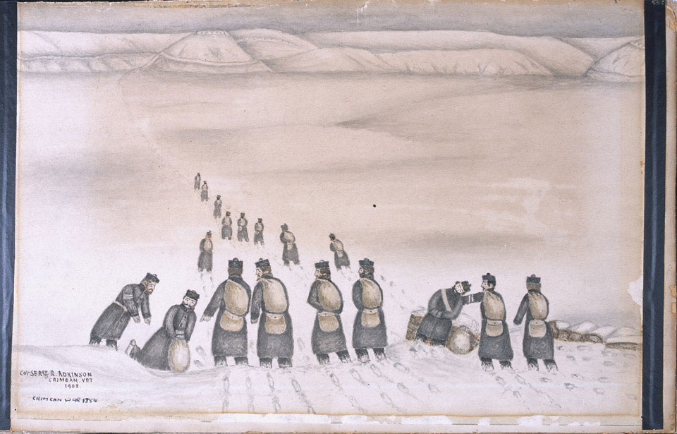 Soldiers in the snow, 1854 (c)